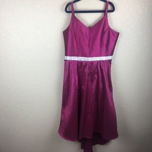 girls • party dress • wine w/ rhinestones • sz 16